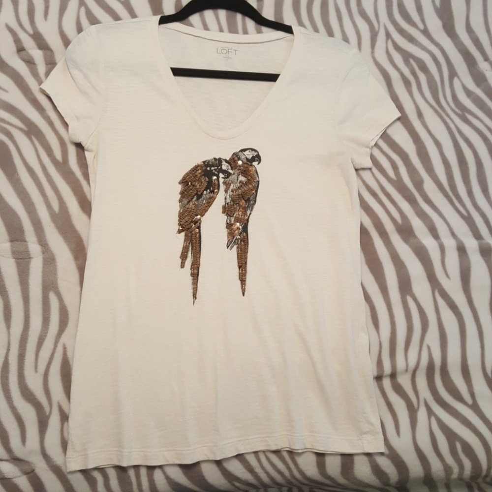 LOFT Ann Taylor small sequin t-shirt